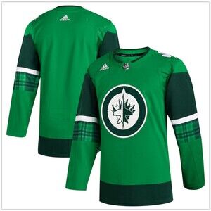 NWT Adidas NHL WINNIPEG JETS St Patricks Day Green Authentic Jersey 54, XL